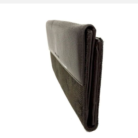 Authentic BVLGARI Logo Canvas Leather Long Bifold Wallet - Picture 3 of 8